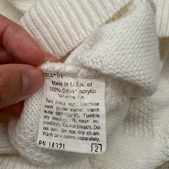 Vintage Christian Dior White V neck men’s sweater M - Picture 7 of 8